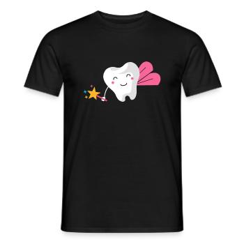 Ladies tooth fairy with magic wand, carnival tooth costume - Men's T-Shirt - black - Front - AI Model Male 178 light (178cm)