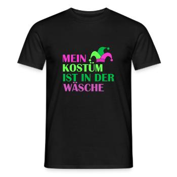 Mein Kostüm ist in der Wäsche Karneval Fasching - Männer T-Shirt - Schwarz - Vorne - AI Model Male 178 light (178cm)