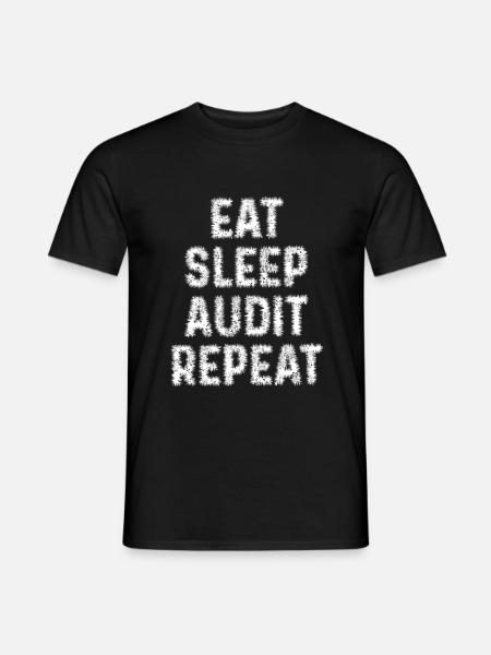Eat-sleep audit repetition - Men's T-Shirt - black