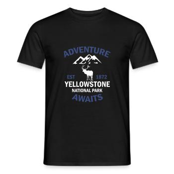 Yellowstone National Park is waiting for adventure - Men's T-Shirt - black - Front - AI Model Male 178 light (178cm)