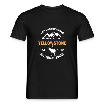 Yellowstone National Park - Men's T-Shirt - black - Front - AI Model Male 178 light (178cm)