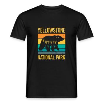 Jahrgangsbär des Yellowstone-Nationalparks - Männer T-Shirt - Schwarz - Vorne - AI Model Male 178 light (178cm)
