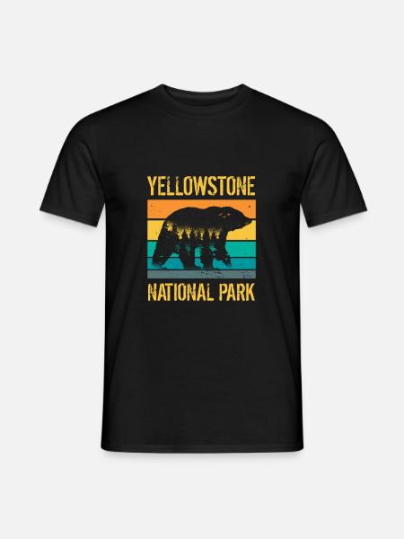Yellowstone National Park vintage bear - Men's T-Shirt - black