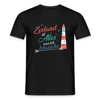 Zeeland Strand Urlaub Holland - Männer T-Shirt - Schwarz - Vorne - AI Model Male 178 light (178cm)