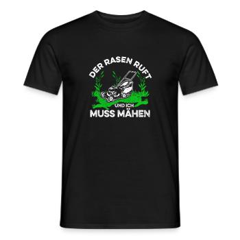 Rasen mähen Rasenmäher Gärtner - Männer T-Shirt - Schwarz - Vorne - AI Model Male 178 light (178cm)