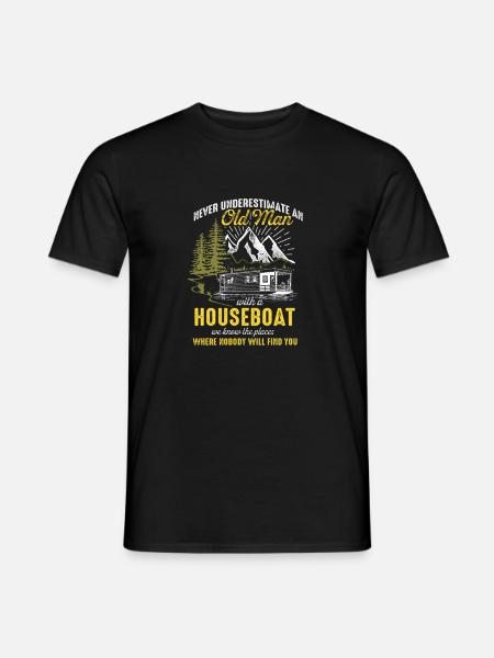 Unterschätze Nie einen Hausboot Kapitän - Männer T-Shirt - Schwarz