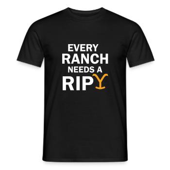 Every ranch needs a RIP Yellowstone - Men's T-Shirt - black - Front - AI Model Male 178 light (178cm)
