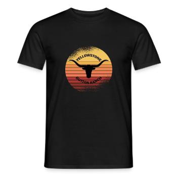 Vintage Yellowstone Ranch - Men's T-Shirt - black - Front - AI Model Male 178 light (178cm)