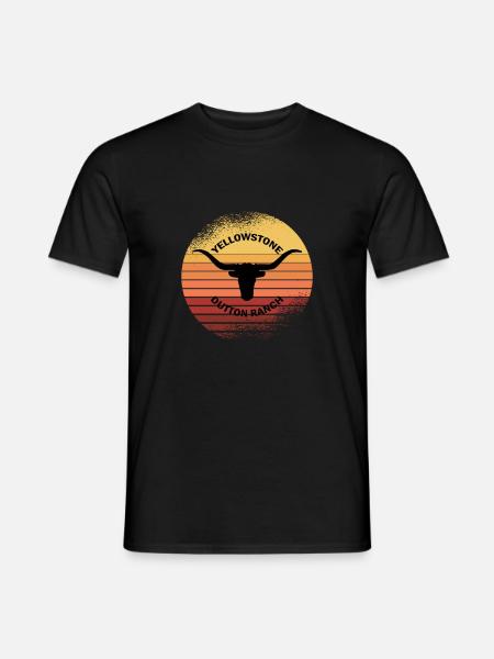 Jahrgangs-Yellowstone-Ranch - Männer T-Shirt - Schwarz