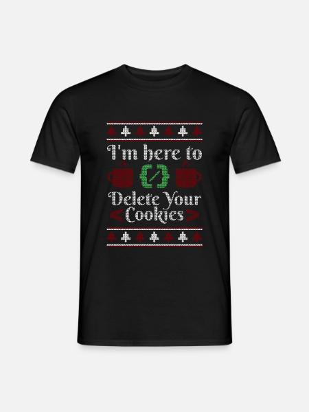 Programmierer Ugly Christmas Cookies Löschen - Männer T-Shirt - Schwarz
