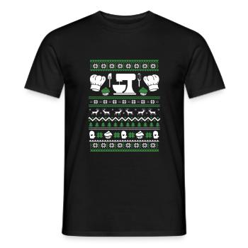 Ugly Christmas Baking Cooking Christmas - Men's T-Shirt - black - Front - AI Model Male 178 light (178cm)