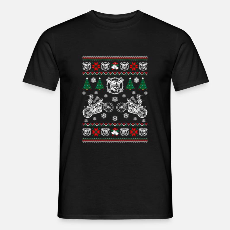 Biker Ugly Christmas - Männer T-Shirt - Schwarz