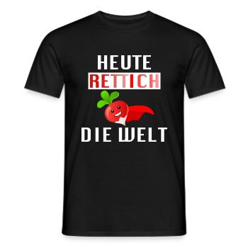 Heute Rettich die Welt - Männer T-Shirt - Schwarz - Vorne - AI Model Male 178 light (178cm)