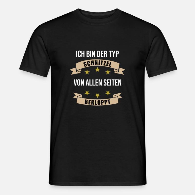 Typ Schnitzel Fleisch Essen Lustiger Spruch - Männer T-Shirt - Schwarz