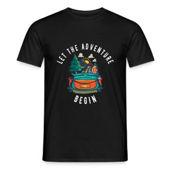 Let the adventure begin Aventurier Backpacker - T-shirt homme - noir - Devant - AI Model Male 178 light (178cm)