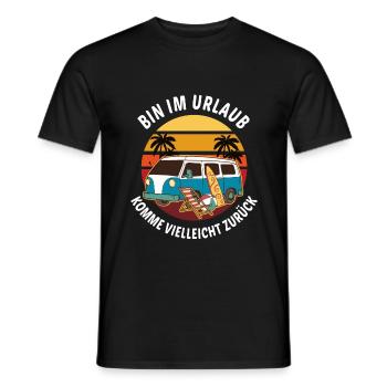 Bin im Urlaub komme vielleicht wieder Sommer Sonne - Männer T-Shirt - Schwarz - Vorne - AI Model Male 178 light (178cm)
