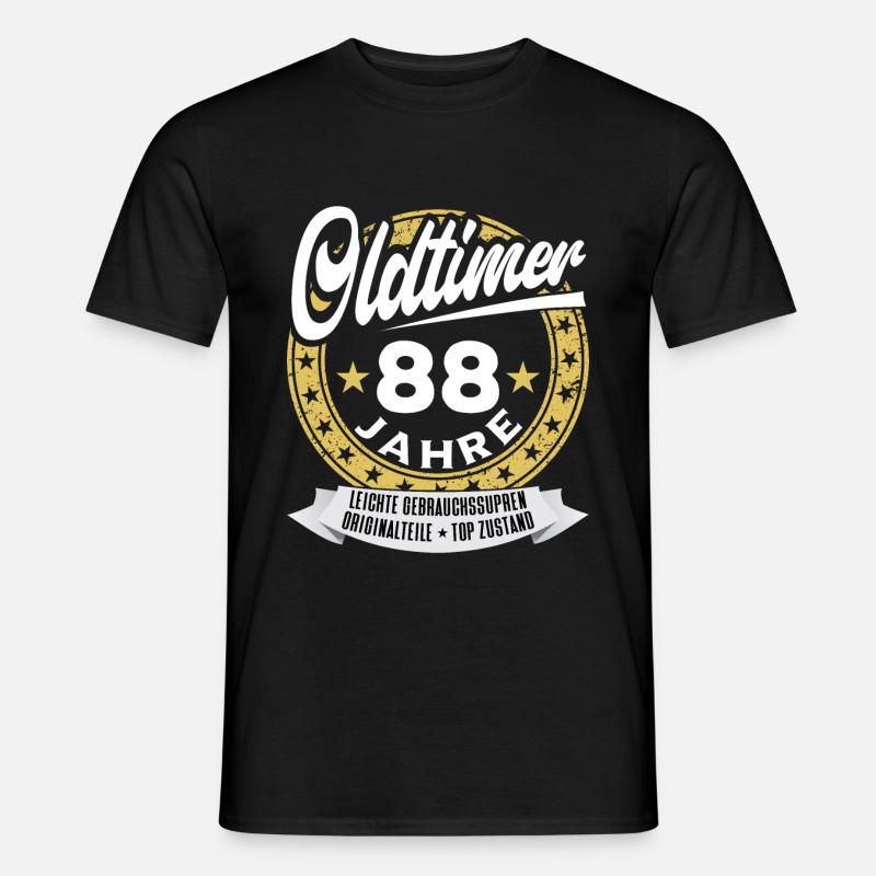 88. Geburtstag Oldtimer 88 Jahre - Männer T-Shirt - Schwarz