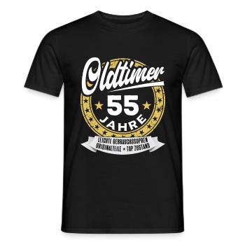 55e anniversaire de la voiture classique 55 ans - T-shirt homme - noir - Devant - AI Model Male 178 light (178cm)
