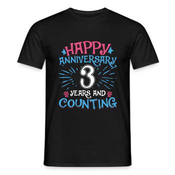 Wedding Happy Anniversary 3 Years and Counting - Men's T-Shirt - black - Front - AI Model Male 178 light (178cm)