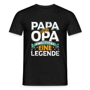 Papa und Opa zwei Titel Eine Legende - Männer T-Shirt - Schwarz - Vorne - AI Model Male 178 light (178cm)