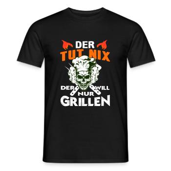Grillen BBQ Fleisch Totenkopf - Männer T-Shirt - Schwarz - Vorne - AI Model Male 178 light (178cm)