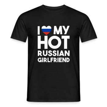 I love my hot Russian Girlfriend - T-shirt homme - noir - Devant - AI Model Male 178 light (178cm)