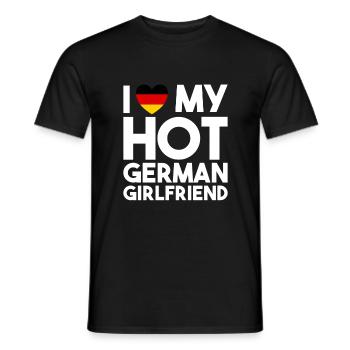 I love my hot French Girlfriend Allemagne - T-shirt homme - noir - Devant - AI Model Male 178 light (178cm)