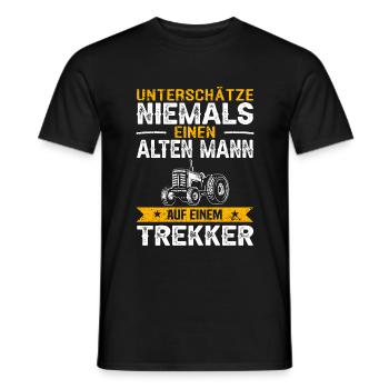 Alter Mann Trekker Traktor Bulldog Landwirtschaft - Männer T-Shirt - Schwarz - Vorne - AI Model Male 178 light (178cm)