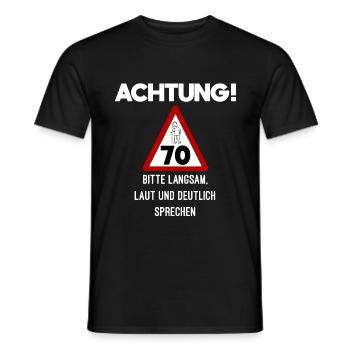 Alter Mann Achtung 70 Jahre 70. Geburtstag - Männer T-Shirt - Schwarz - Vorne - AI Model Male 178 light (178cm)