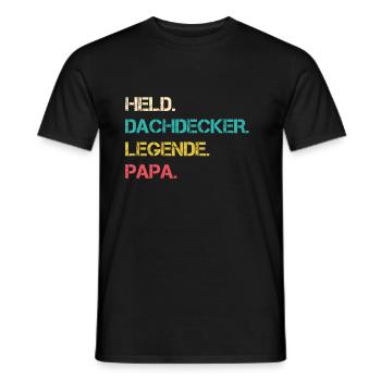 Held Dachdecker Zimmerer Legende Papa - Männer T-Shirt - Schwarz - Vorne - AI Model Male 178 light (178cm)