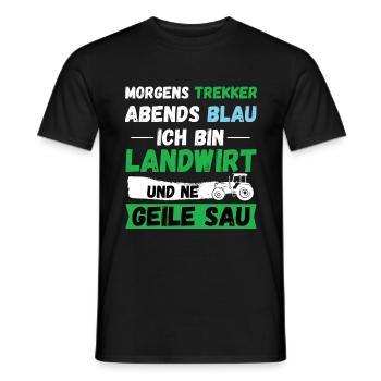 Morgens Trekker Abends Blau Landwirt Geile Sau - Männer T-Shirt - Schwarz - Vorne - AI Model Male 178 light (178cm)
