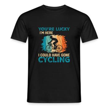 Youre Lucky Im Here... Lustiges Radfahrer - Männer T-Shirt - Schwarz - Vorne - AI Model Male 178 light (178cm)