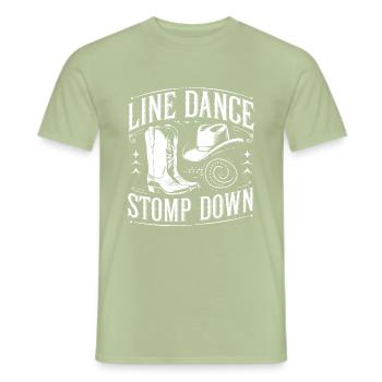 Ready for Line Dance Stomp Down - Men's T-Shirt - sage - Front - AI Model Male 178 light (178cm)