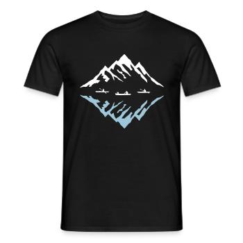 Berg und Kanus, Spiegelung - Männer T-Shirt - Schwarz - Vorne - AI Model Male 178 light (178cm)