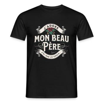 J'adore mon beau père, j'ai pas le choix - T-shirt homme - noir - Devant - AI Model Male 178 light (178cm)