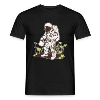 Astronaute Gärtner - L’espace rencontre la nature - T-shirt homme - noir - Devant - AI Model Male 178 light (178cm)