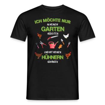Garten Gärtner Gartenarbeit Hühner Geschenkidee - Männer T-Shirt - Schwarz - Vorne - AI Model Male 178 light (178cm)