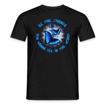 be the change you wanna see in the world butterfly - Men's T-Shirt - black - Front - AI Model Male 178 light (178cm)