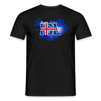 Team ISL Map Iceland with Ball Pattern - Men's T-Shirt - black - Front - AI Model Male 178 light (178cm)