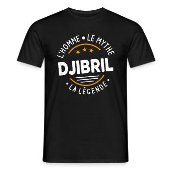 Djibril L'Homme Le Mythe La Légende - T-shirt homme - noir - Devant - AI Model Male 178 light (178cm)