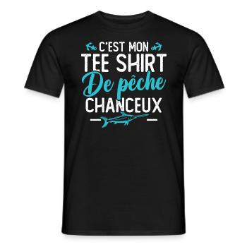 C'est mon tee shirt de pêche chanceux - T-shirt homme - noir - Devant - AI Model Male 178 light (178cm)