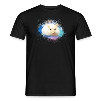 hamster, graffiti,malerei,blau,türkis,zwerghamster - Männer T-Shirt - Schwarz - Vorne - AI Model Male 178 light (178cm)
