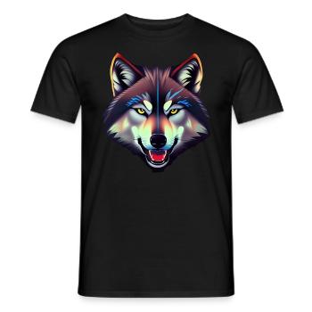 wolf - Men's T-Shirt - black - Front - AI Model Male 178 light (178cm)
