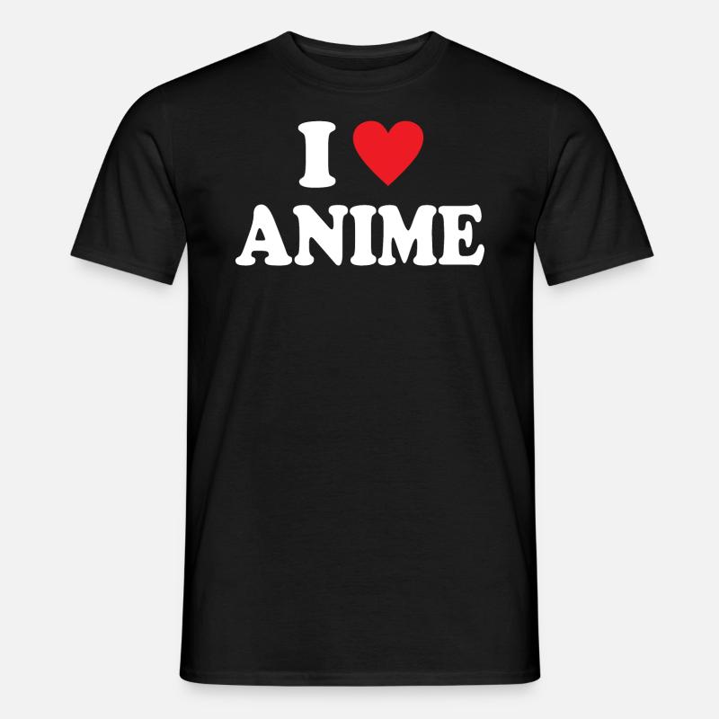I Love Anime - Männer T-Shirt - Schwarz