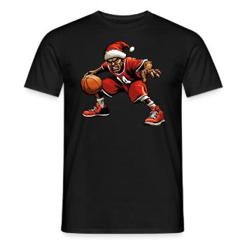 Basketballer Christmas - Männer T-Shirt - Schwarz - Vorne - AI Model Male 178 light (178cm)
