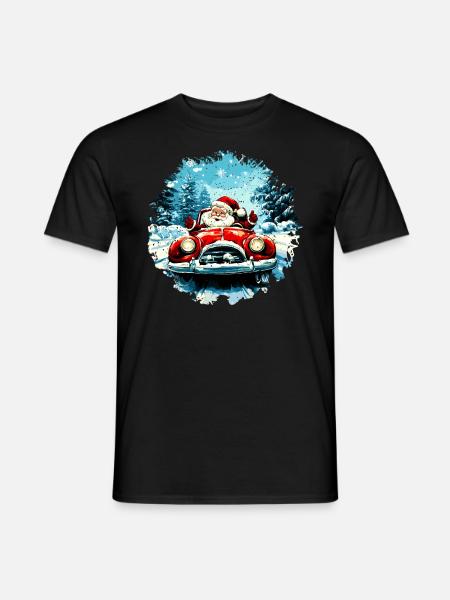 Autofahrer Weihnachten / Weihnachtsmann Autofahrer - Männer T-Shirt - Schwarz