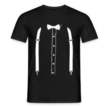 Bretelles avec noeud papillon clown costume de carnaval clown - T-shirt homme - noir - Devant - AI Model Male 178 light (178cm)