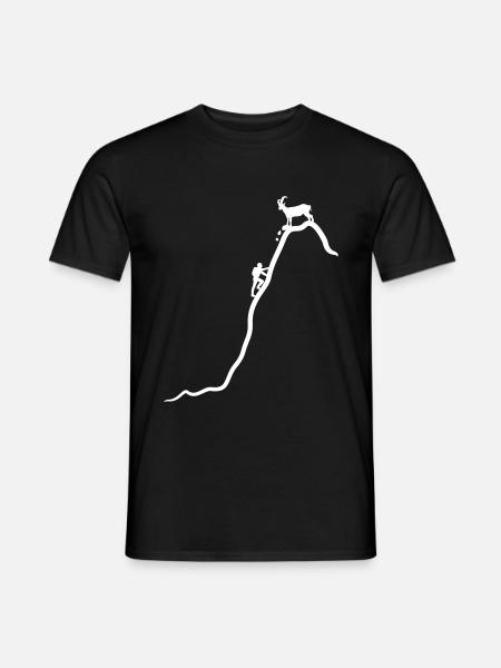 Chamois effronté, alpinistes et bouquetins - T-shirt homme - noir