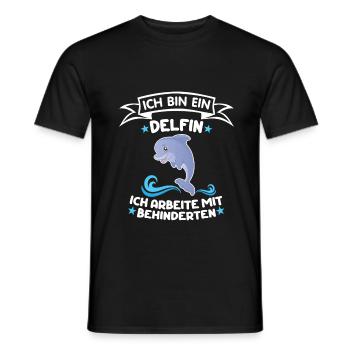 Delfin Arbeit Job Humor Lustig Spaß Sprüche - Männer T-Shirt - Schwarz - Vorne - AI Model Male 178 light (178cm)