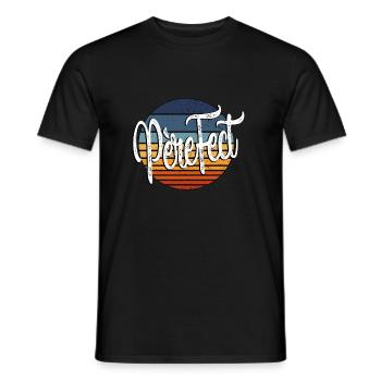 Vater fect, Papa "Perfect", Vatertagsgeschenk - Männer T-Shirt - Schwarz - Vorne - AI Model Male 178 light (178cm)